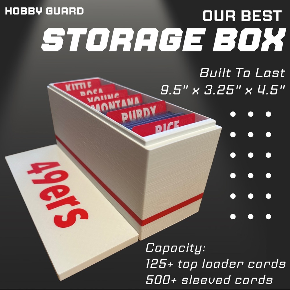 San Francisco 49ers White and Red Sports Card Storage Box